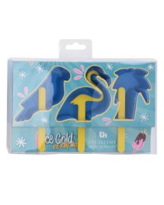 Excellent Houseware Ispindeforme Flamingo Blå 3 stk.