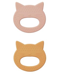 Liewood Geo Teether 2-pak Cat Rose / Yellow Mellow