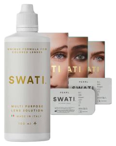 SWATI Cosmetics 6 måneders Kontaktlinser + Kontaktlinsevæske