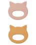 Liewood Geo Teether 2-pak Cat Rose / Yellow Mellow