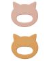 Liewood Geo Teether 2-pak Cat Rose / Yellow Mellow