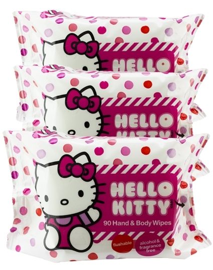 Hello Kitty Hand & Body Wipes 3 x
