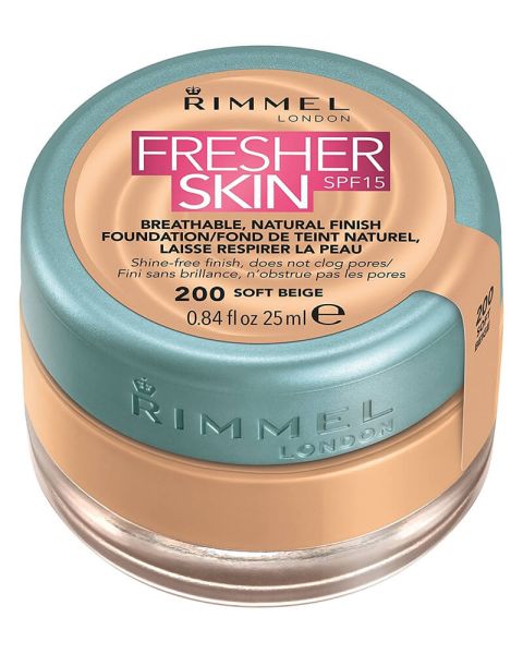 Rimmel Fresher Skin Foundation SPF 15 200 Soft Beige