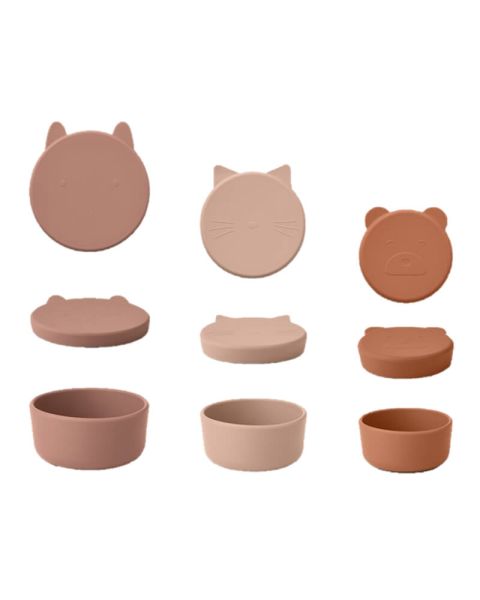 Liewood Silicone Snack Bowl 3 Pack Rose Multi Mix
