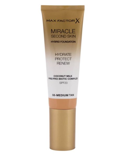 Max Factor Miracle Second Skin Hybrid Foundation 08 Medium Tan