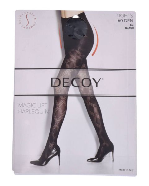 Decoy Magic Lift Harlequin Tights 60 Den Black XL