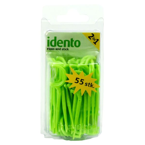 Idento Floss and Stick 2 in 1 Grøn