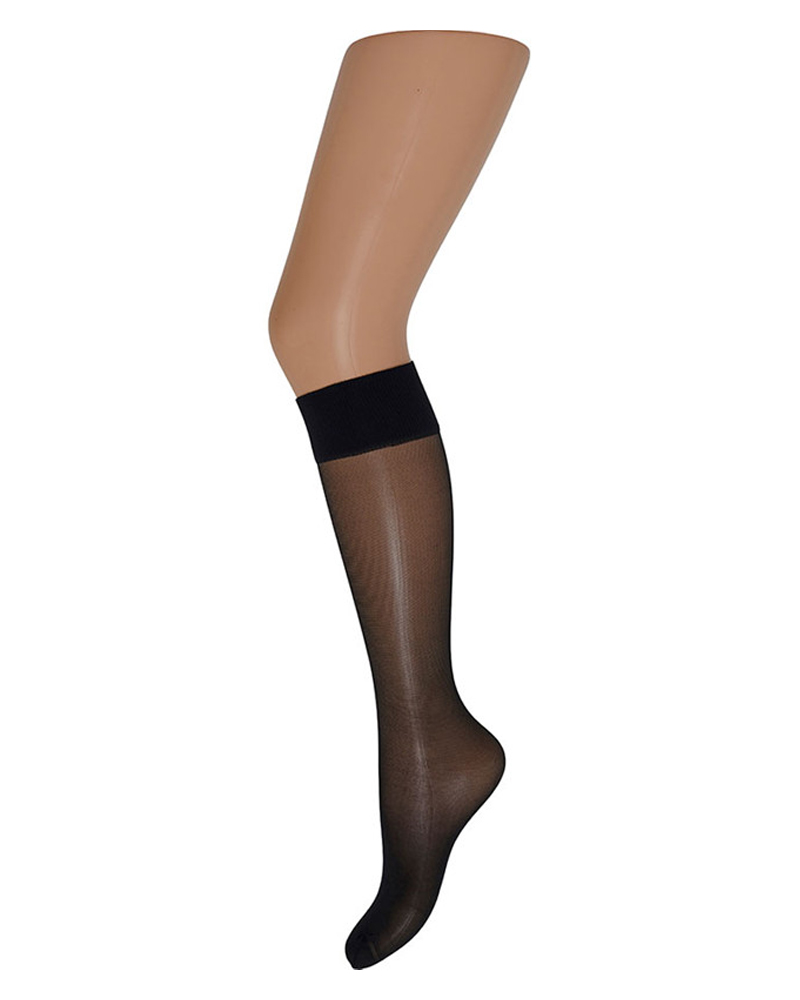 Decoy Strømper 2P Soft Lux 15 DEN Knee-high Socks Sort polyamid One Size Dame