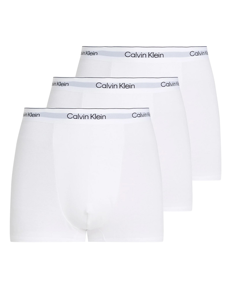 Calvin Klein 3P Icon Cotton Relaxed Fit Trunks Hvid bomuld Small Herre