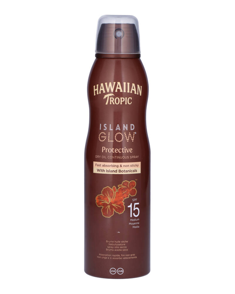 Hawaiian Tropic Island Glow Protective Dry Oil Spray SPF 15 177 ml