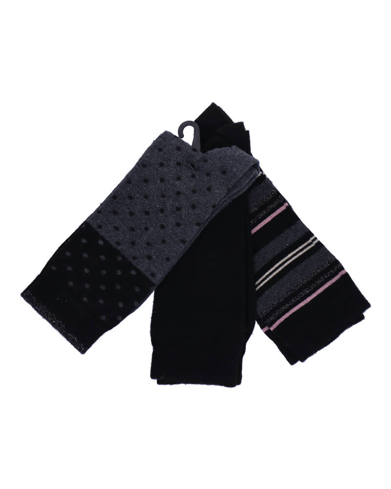 Decoy Socks 3 Pack Grey/Black With Stripes/Dots 37-41   3 stk.