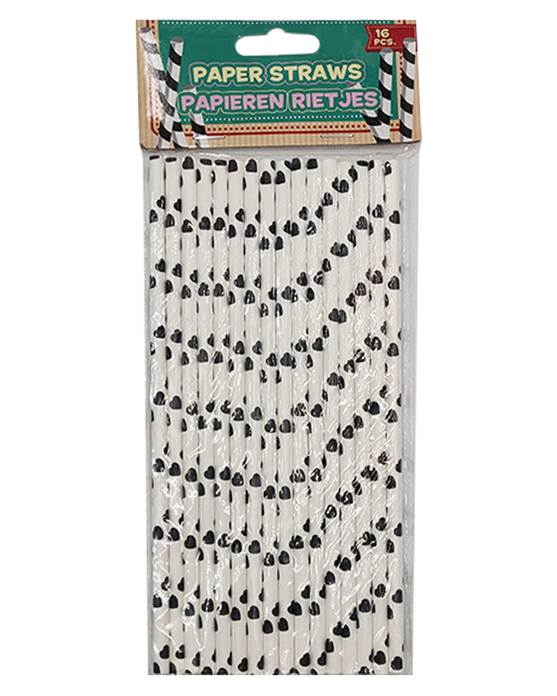 Party Collection Papirsugerør Hjerter (U) 16 stk.